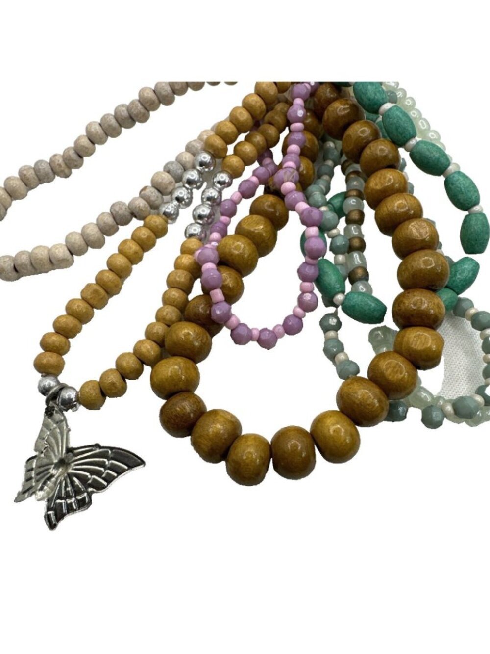 Y2k Boho Mudd Beaded Bracelet Set of 7 - Picture 2 of 4